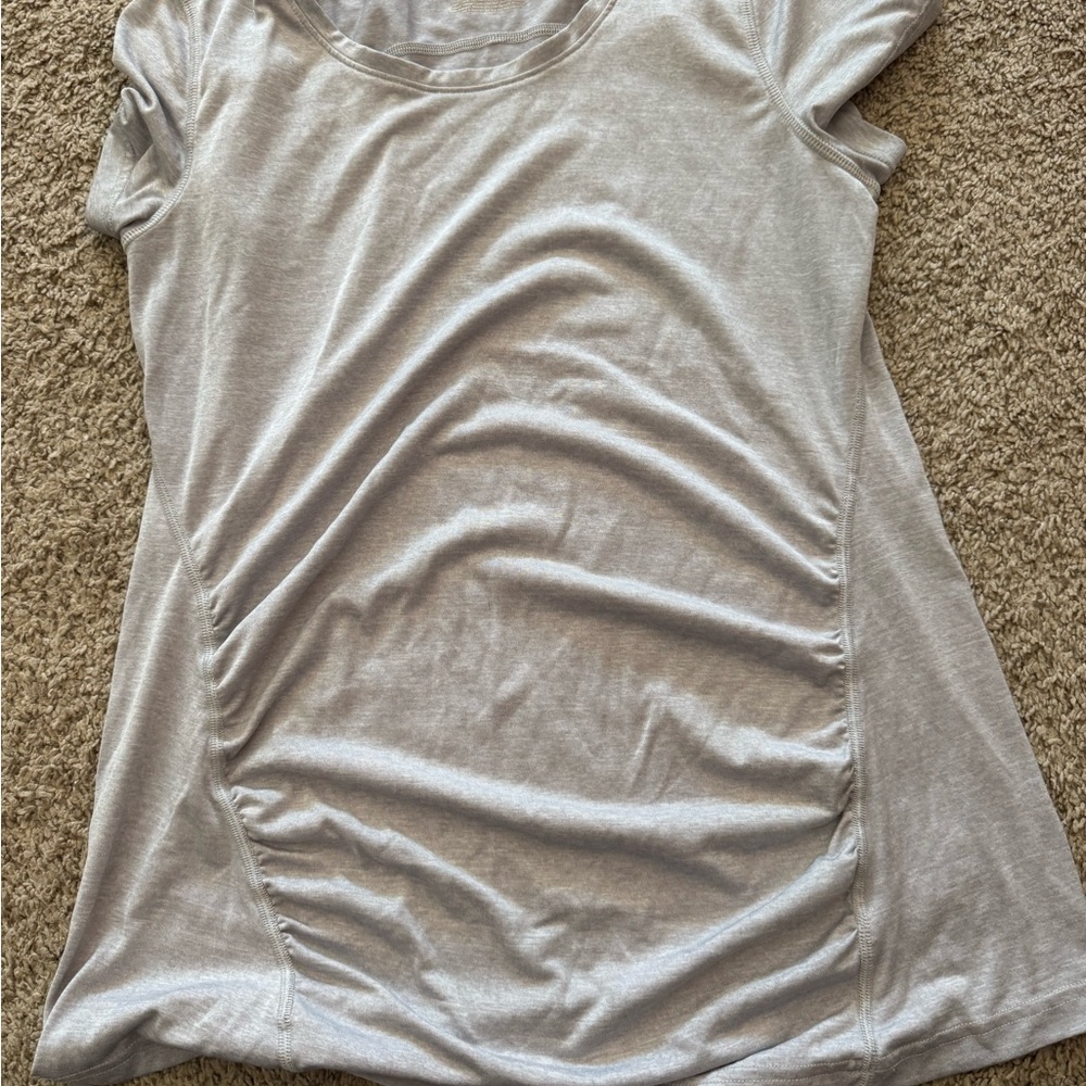 Women's Gray Short Sleeve work out Top